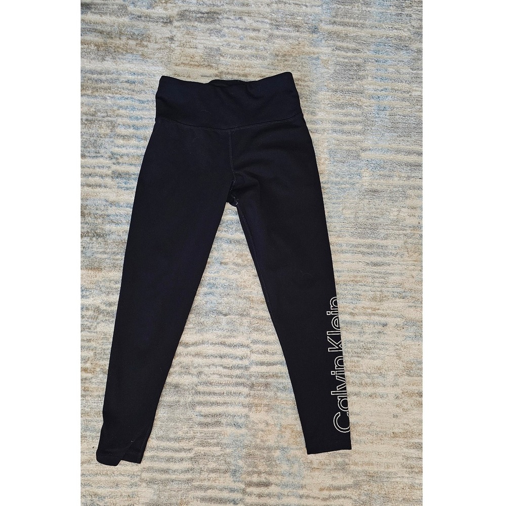Calvin Klein Performance Womens Black Logo Graphic Stretch Leggings Small